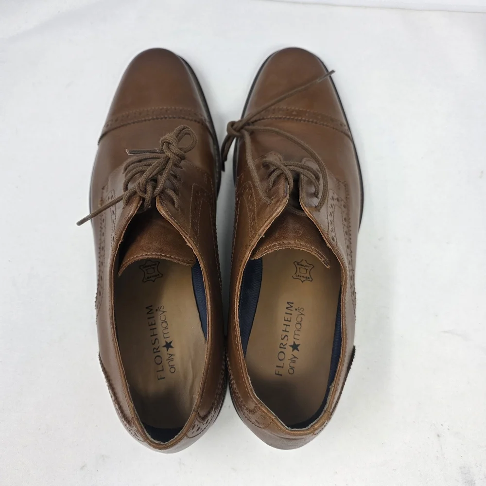 NEW Florsheim Marino Oxford Cap Toe Men's Size 9D Saddle Tan #11589‎ 257 No Box.